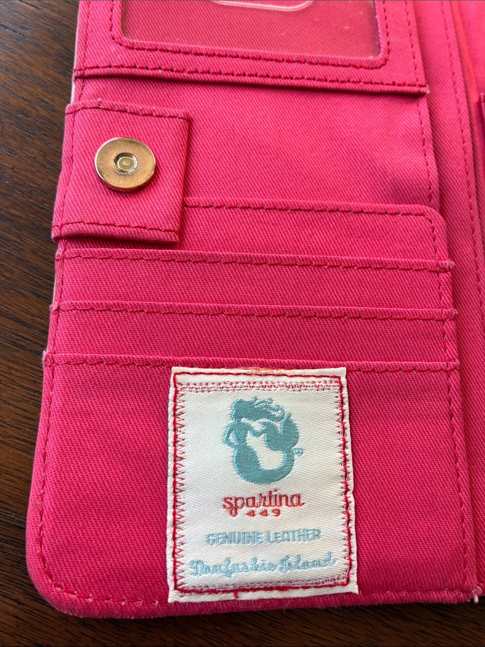 Spartina 449 Embroidered Floral Linen Snap Wallet - Picture 5 of 16